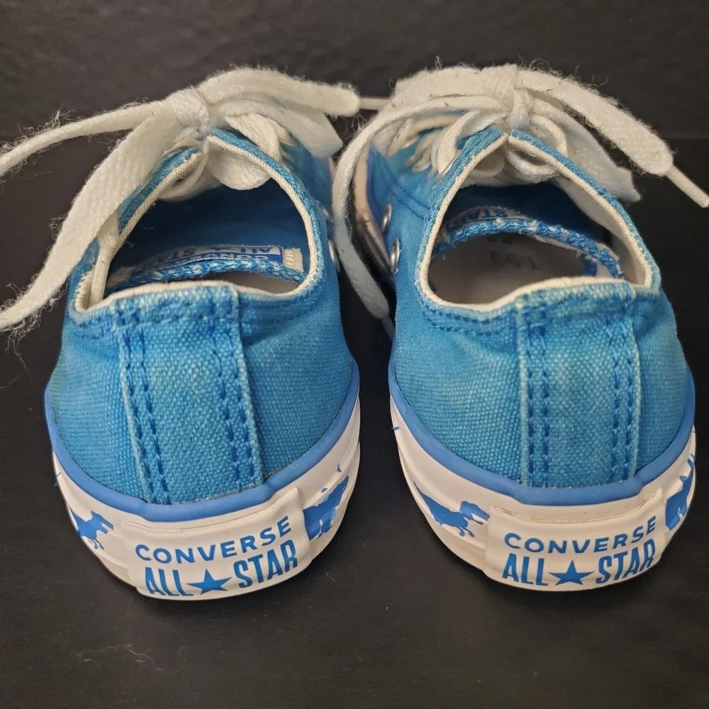 Converse All Star Chuck Taylor Dinoverse Youth 13 Blue Dinosaur Fossil Low Tops*